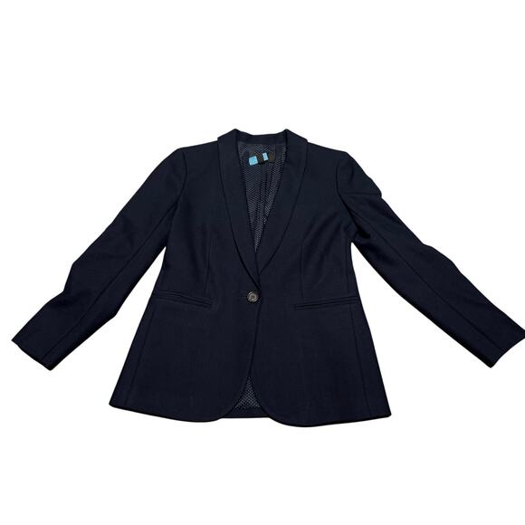 J. Crew Wool Blend Navy One Button Blazer Neutral Minimalist Professional Work - Picture 2 of 8